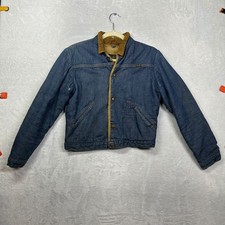 Vintage Wrangler Trucker Jacket Blue Denim Sherpa Fleece Lined USA Made - 18
