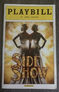 Side Show Broadway Playbill Original Cast Unsigned From 2014