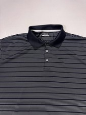 Nike Golf Polo Shirt Mens XL White Black Stripe Dri Fit 274038 Performance