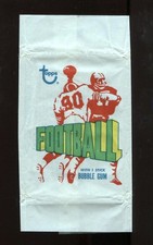 1972 Topps Football Card Wrapper Vintage Original Green Letters Red Image
