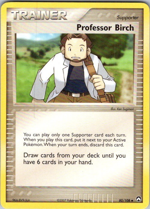 Professor Birch 80/108 Uncommon Power Keepers Pokemon Damaged