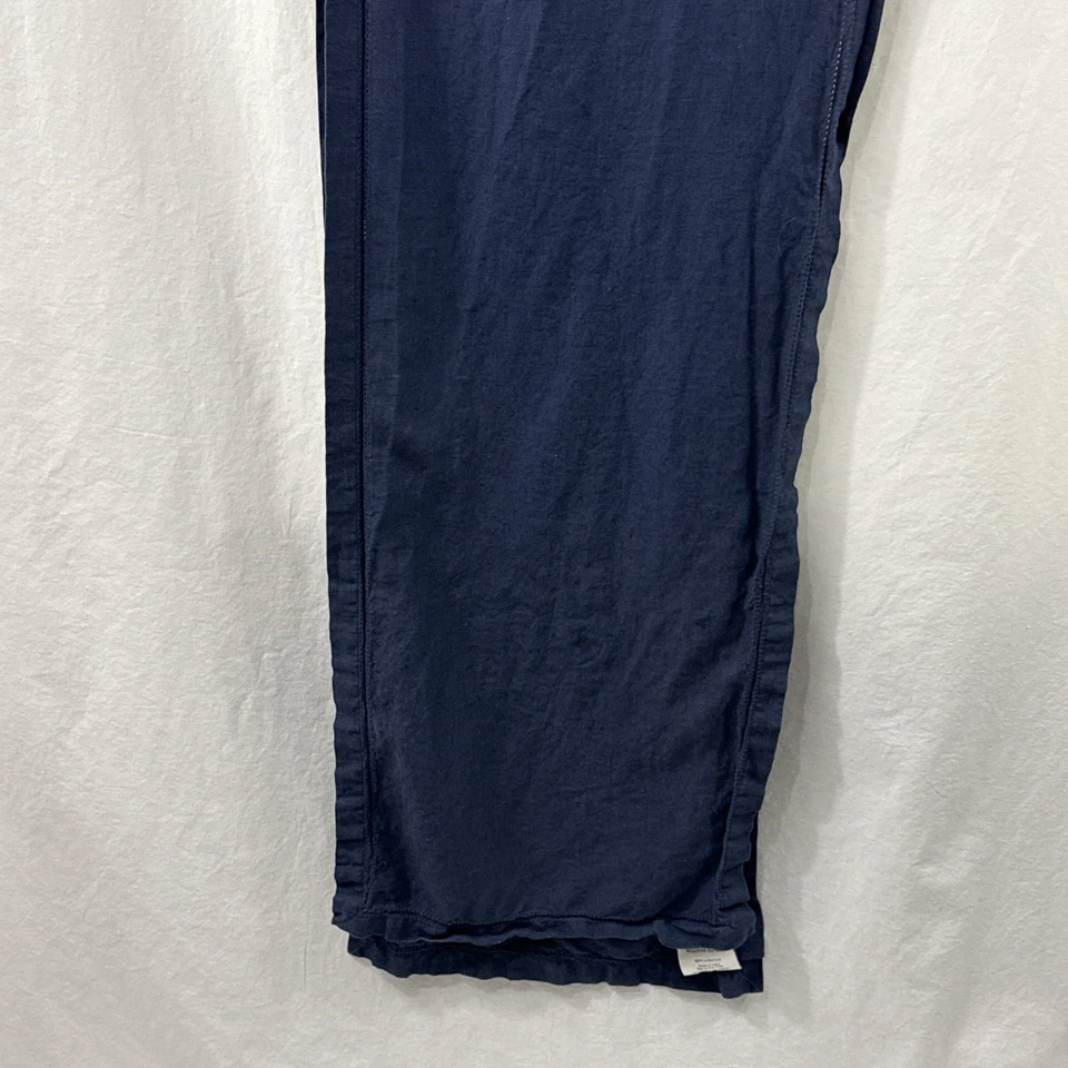 Williams Sonoma Azul Marino Lino Doble Dobladillo Mesa Corredor 16" X 108" OB Foto 2 de 4