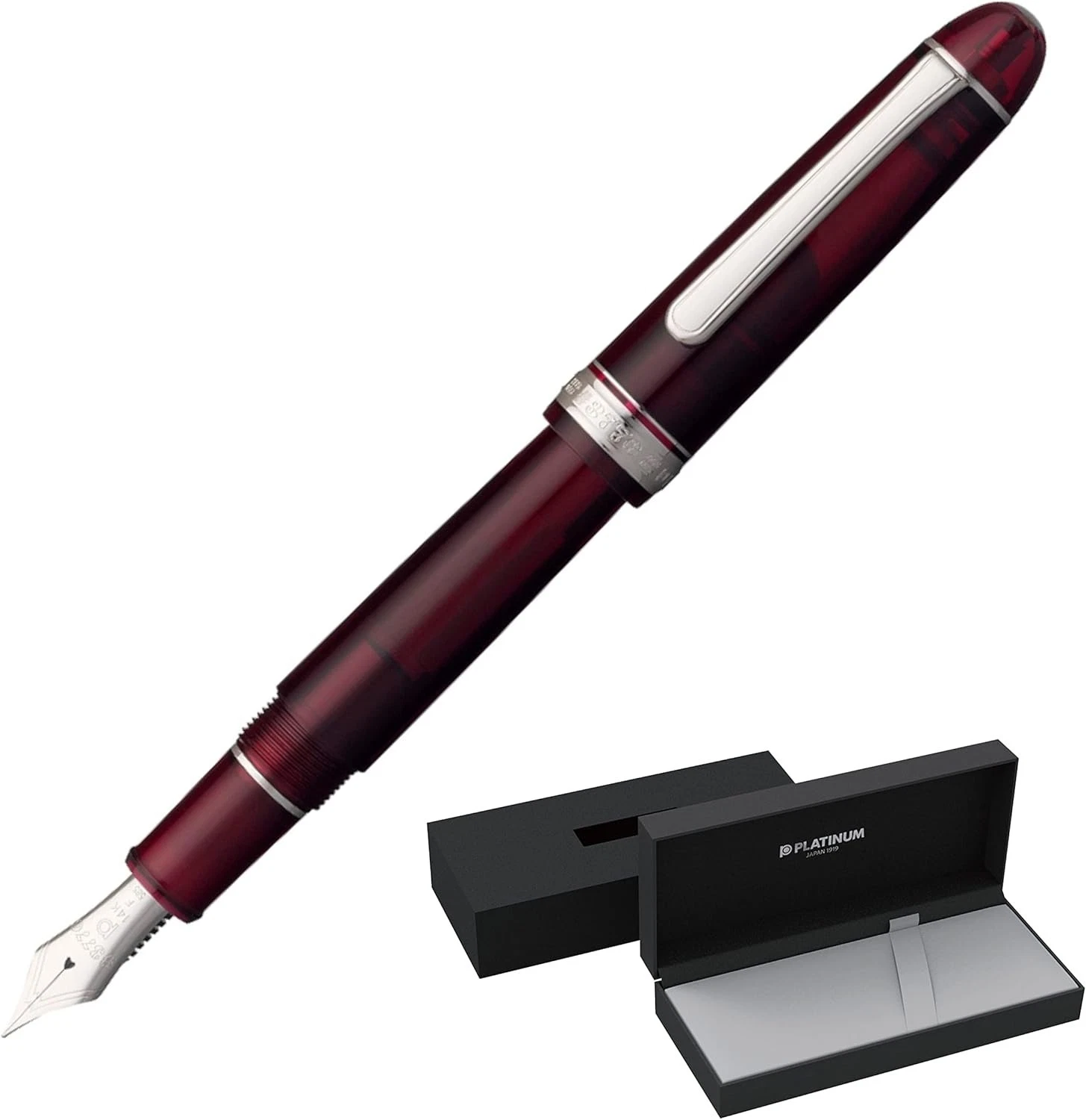 Platinum 3776 CENTURY Fountain Pen Bourgogne #71 Nib Sizes: Medium Broad - Image 2
