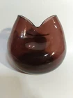 Vintage Blenko Ivy Amethyst Pinched Purple MCM Art Glass Vase Handblown 4.75" T
