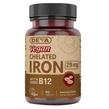 Chelated IRON Vegan 90 TAB By Deva Vegan Vitamins