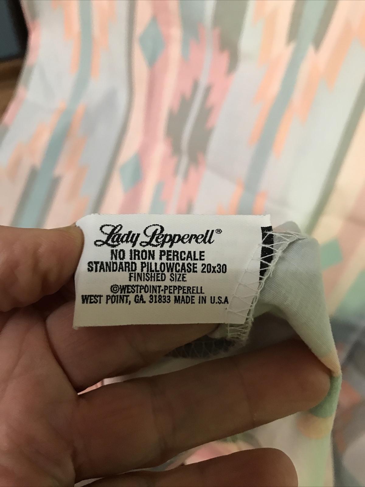 Two Lady Pepperell Standard Southwestern Pillowcases No Iron Percale