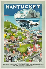Nantucket 1925 Travel Poster Print  Reproduction Giclee Print 11x17