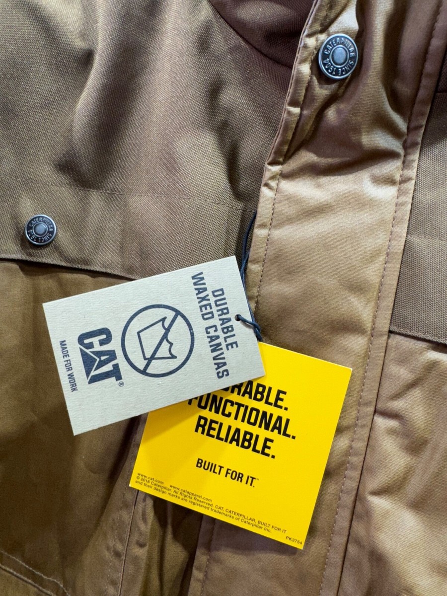 Caterpillar Mens Excursion Waxed Canvas Jacket Work Utility