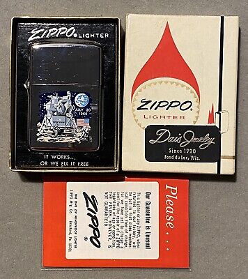1969 Apollo Moon Landing Vintage Zippo Lighter Nib W/OG Box 1969 Apollo Moon Landing Vintage Zippo Lighter Nib W/OG Box