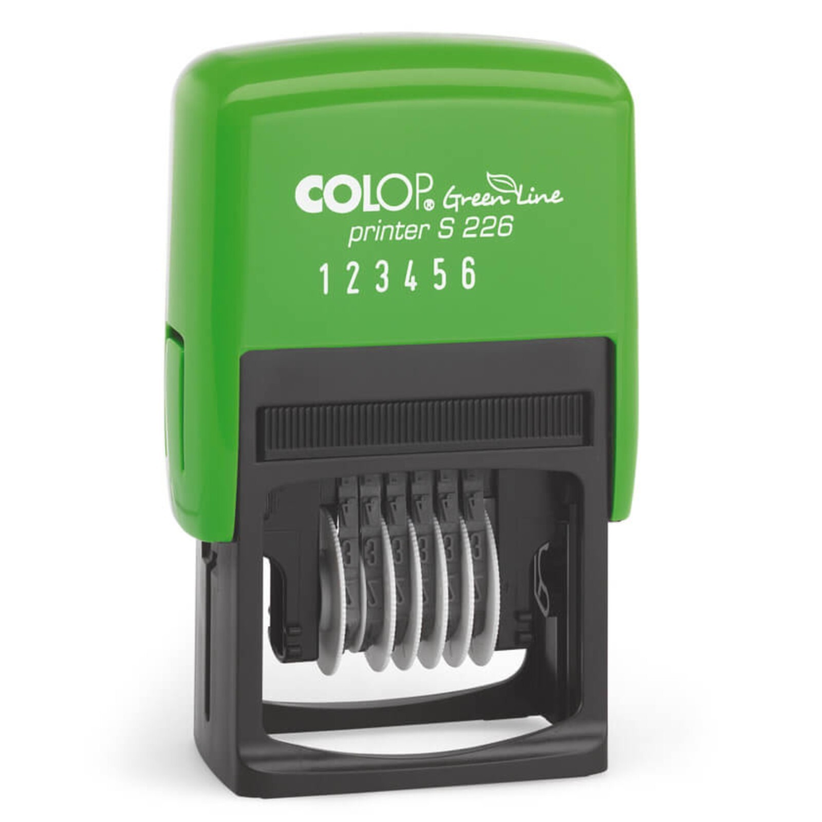 COLOP S226 Green Line Numberer Stamp Self Inking Pre-Inked Eco Office Stationery