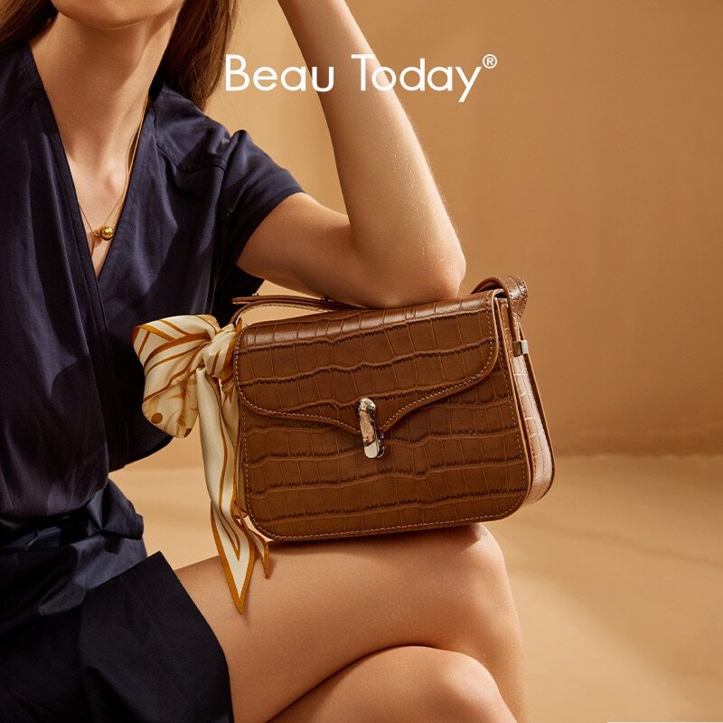 Handbags Women Genuine Cow Leather Hand Carry Elegant Solid Flap Pocket Bag