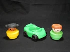 Fisher Price Little People Chunky Figures & Race Car Lot of 3 Vintage 1995