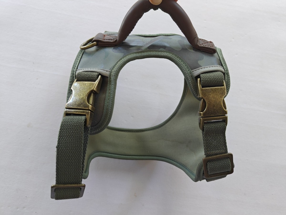 Reddy Camo Dog Harness Leather Handle Point Adjustment