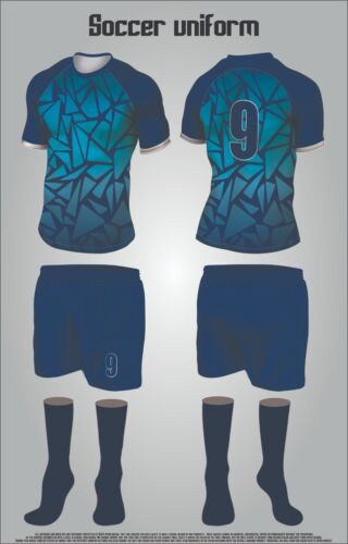 12 Custom Made Soccer Team Uniforms Sublimated Jersey & Shorts Set All Sizes New - Picture 1 of 5