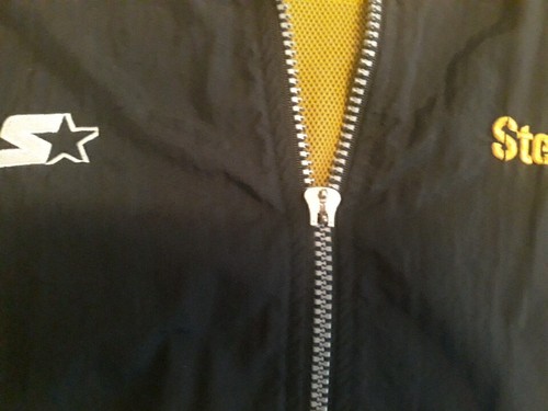 Vintage Starter Pro Line Authentic NFL Steelers Hooded Windbreaker Jacket Sz XL - Picture 5 of 13