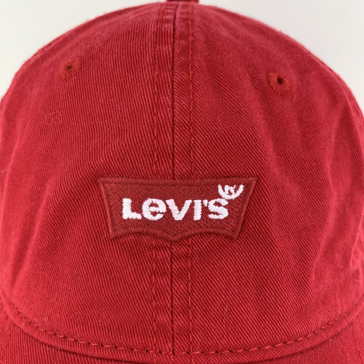 Levis Corduroy Hat Womens OS‎ Red Vintage Embroidered Snapback Baseball Cap Vintage Sport Cap - Red | Levi main image 2