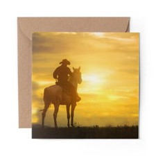 1 x Blank Greeting Card Cowboy Horse Farm Ranch #50618