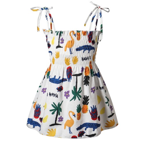 Toddler Kids Baby Girl Floral Animal Pleated Dress Casual Summer Sundress Travel - Picture 28 of 42