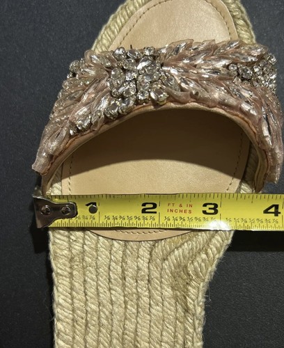 Sandalias Badgley Mischka Rosa Satinado Alpargatas Joya Cristal Para Mujer Talla 7.5 - Imagen 19 de 20