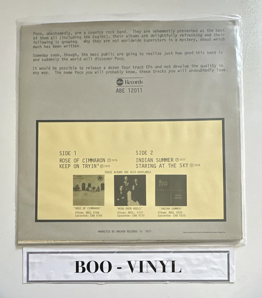 Poco - Four Tracks From Poco 12" Vinyl Record 4 Tracks EX / VG+ Condition - Image 2 of 4