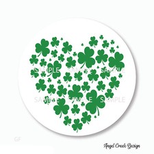 ST PATRICKS DAY SHAMROCKS HEART CLOVERS LABELS SCRAPBOOK STICKERS -2 SZS