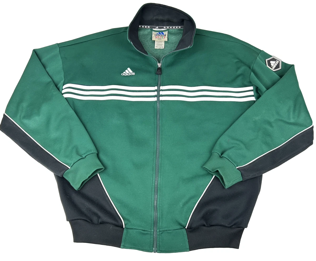 Adidas Men’s Vintage Y2K Soccer Track Jacket Size Large Green