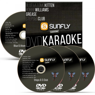 Sunfly DVD Karaoke 4 Discs Set PAL Region Free vier Disc Sonderangebot 48 Titel
