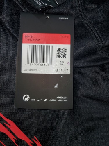 NIKE THERMA DRI-FIT BOYS KIDS HOODIE PULLOVER BLACK GREY CV9326 010 LARGE - Picture 3 of 6