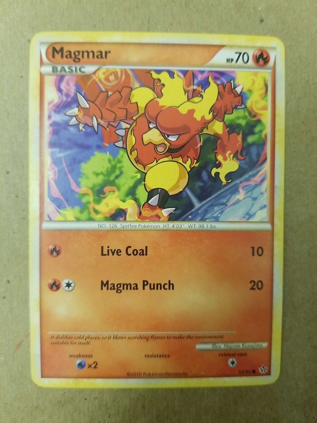 2010 Magmar 52/95 - Unleashed - Common - Pokemon Card - NM/M