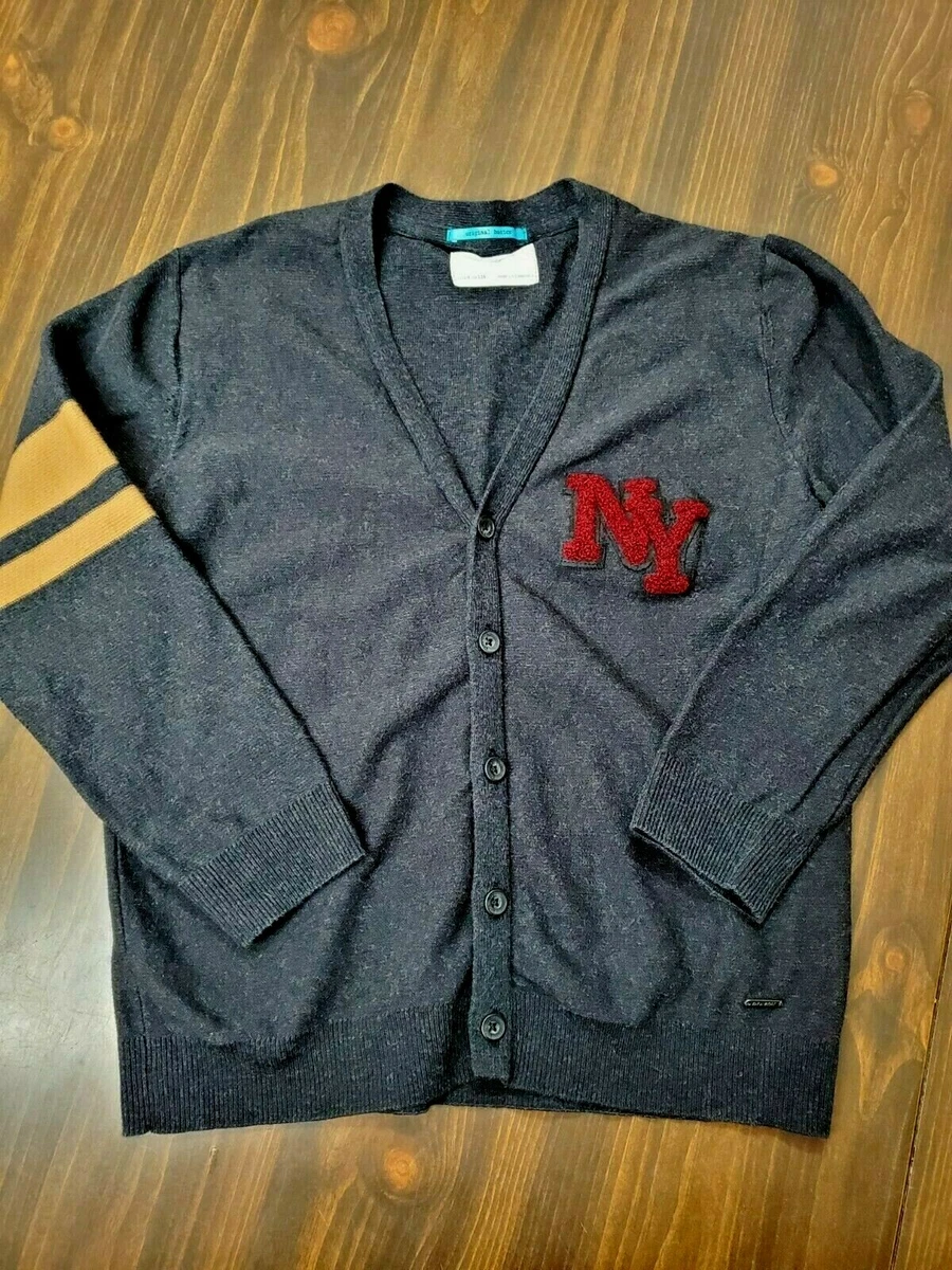 Zara Girls Cardigan Size 9 Gray Button Front Letterman New York