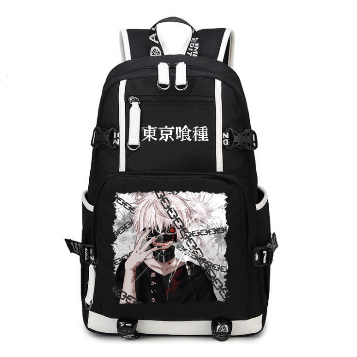Anime Tokyo Ghoul Cosplay USB Charging Port Backpack School