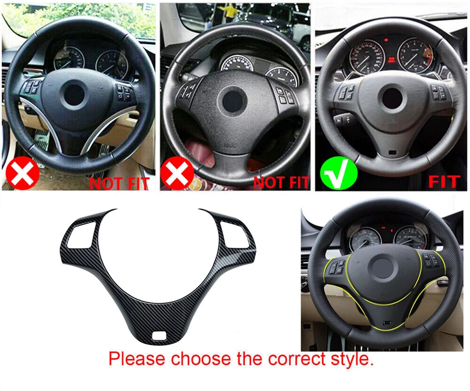 For BMW M 3 E90 E91 E92 E93 2005-11 Carbon Fiber Steering Wheel Trim Cover Frame - Image 2 of 4