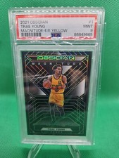 Trae Young /10 Obsidian Magnitude Electric Etch Yellow  PSA 9 POP 2 NONE HIGHER