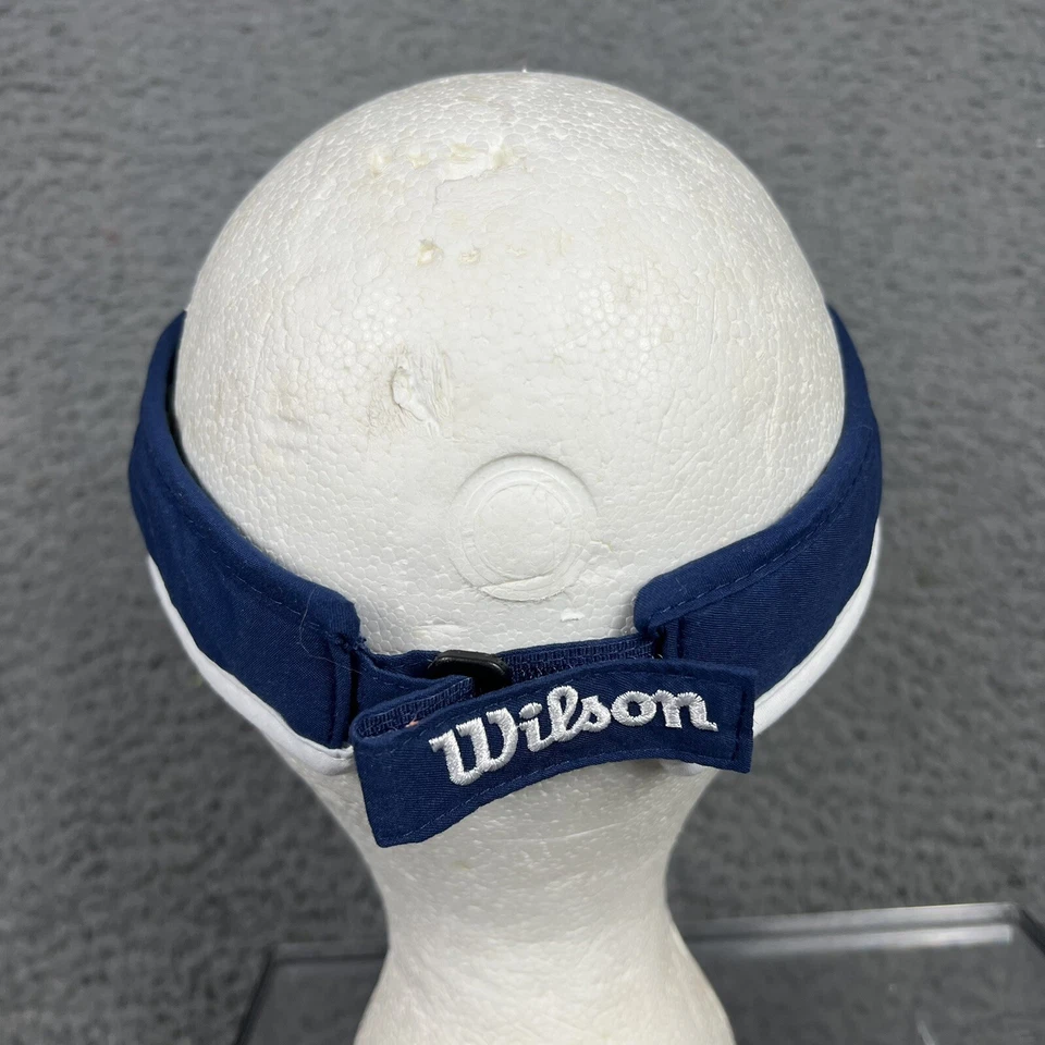 Wilson US Open Visor Hat Cap Strap Back Unisex Red Blue Stripes Adjustable VTG - Image 2 of 4