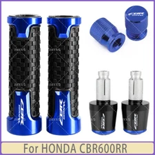 Blue - For HONDA CBR600RR NEW Motorcycle Handlebar Grips Bar End Cap Tire Valve