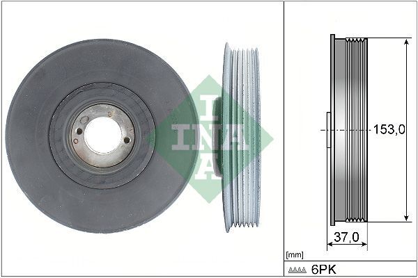 INA 544 0039 10 Riemenscheibe, Kurbelwelle FüR CitroËN Fiat Lancia Peugeot-image