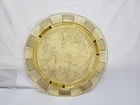 VTG Amber/Yellow Sharon CABBAGE ROSE Depression Glass Footed Cake Plate 11 1/2"