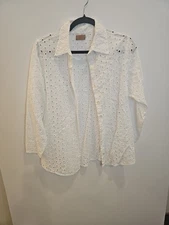 Womens Sz S TULIP  White Button-up Layering Blouse