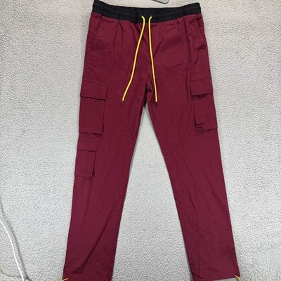 NWT Young & Reckless Chase Dreams Red Mens Size XL Drawcord Cargo Utility Pants