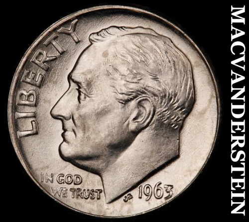 1963-D Silver Roosevelt Dime - Choice Gem Brilliant Unc  Lustrous  #i6399