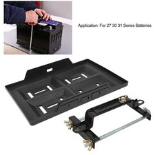 Car Battery Hold Down Tray Bracket Set Recessed Slots Sturdy Construction