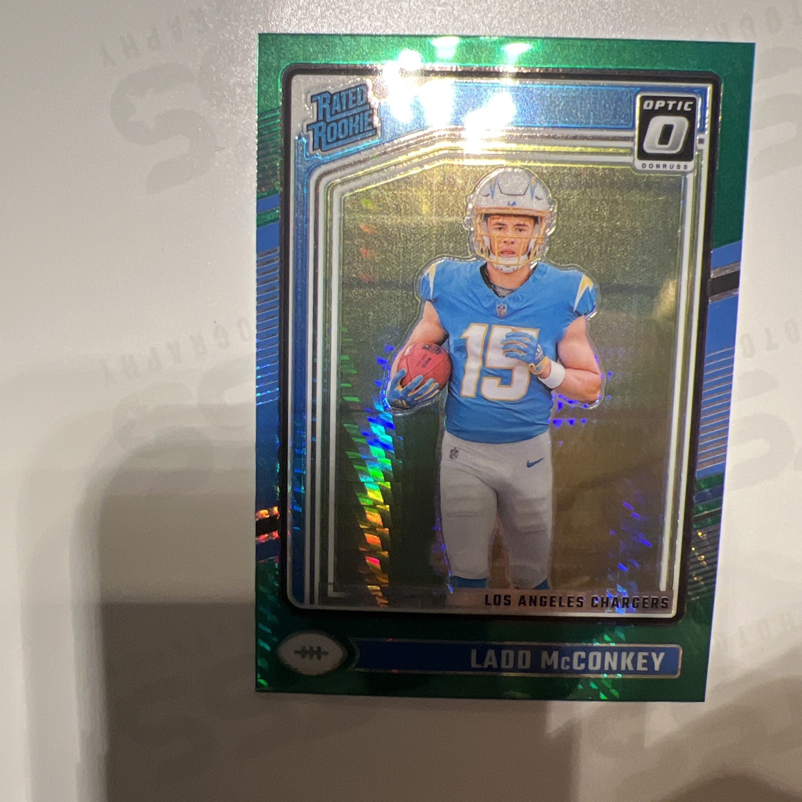 2024 Donruss Optic - Rated Rookie Ladd McConkey #266 Green Hyper Prizm (RC)