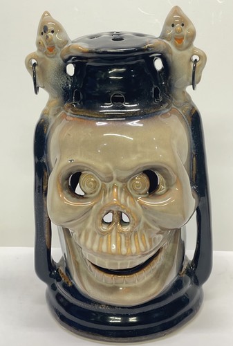 Skull Ghost Skeleton Lantern Ceramic Spooky Scary Halloween Decoration Light