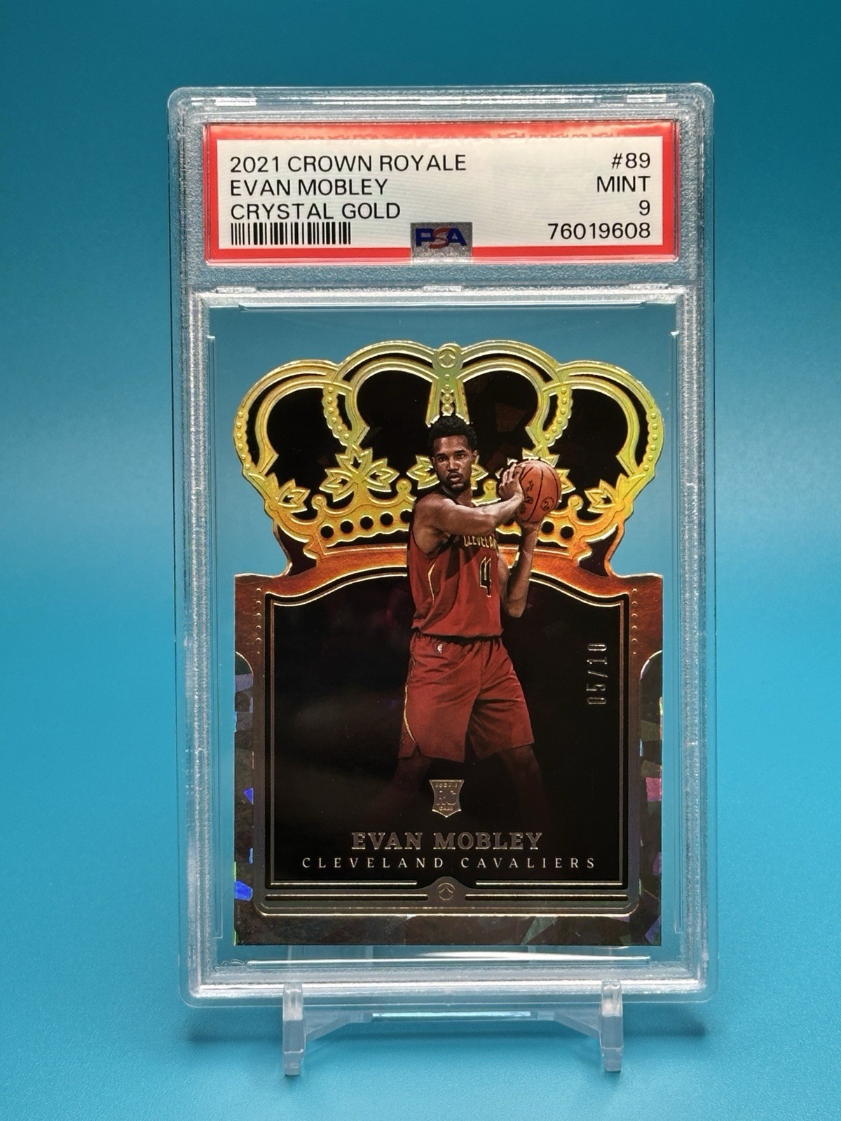 Evan Mobley Crystal Gold RC PSA 9 Crown Royale 2021 Rookie /10 SSP