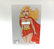 Original SUPERGIRL Pinup Artist Sketch Card 1/1 David Icon - PSC - ACEO - ATC