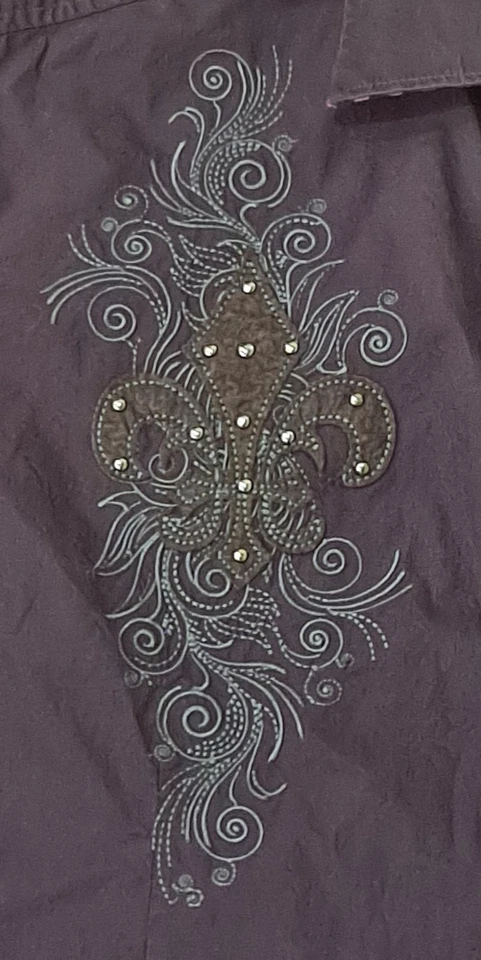 HOUSE OF LORDS El Chapo Narco 衬衫男式尺寸 3XL 紫色长袖休闲西部 — 第 4/4 张图片