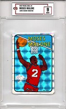 1985 Prism/Jewel Moses Malone #8 CG 9...MINT BEAUTY...RARE...Authentic Guaranty