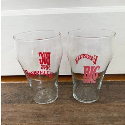 Farrell's Big Swig Drinking Glasses Set of 2 Clear Red