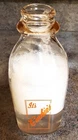 Vintage Cashin's Dairy Quart Clear Glass Milk Bottle Waterbury CT Orange Pryo