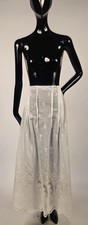 UNFINISHED EDWARDIAN WHITE SKIRT W EMBROIDERY  EYELET BOTTOM